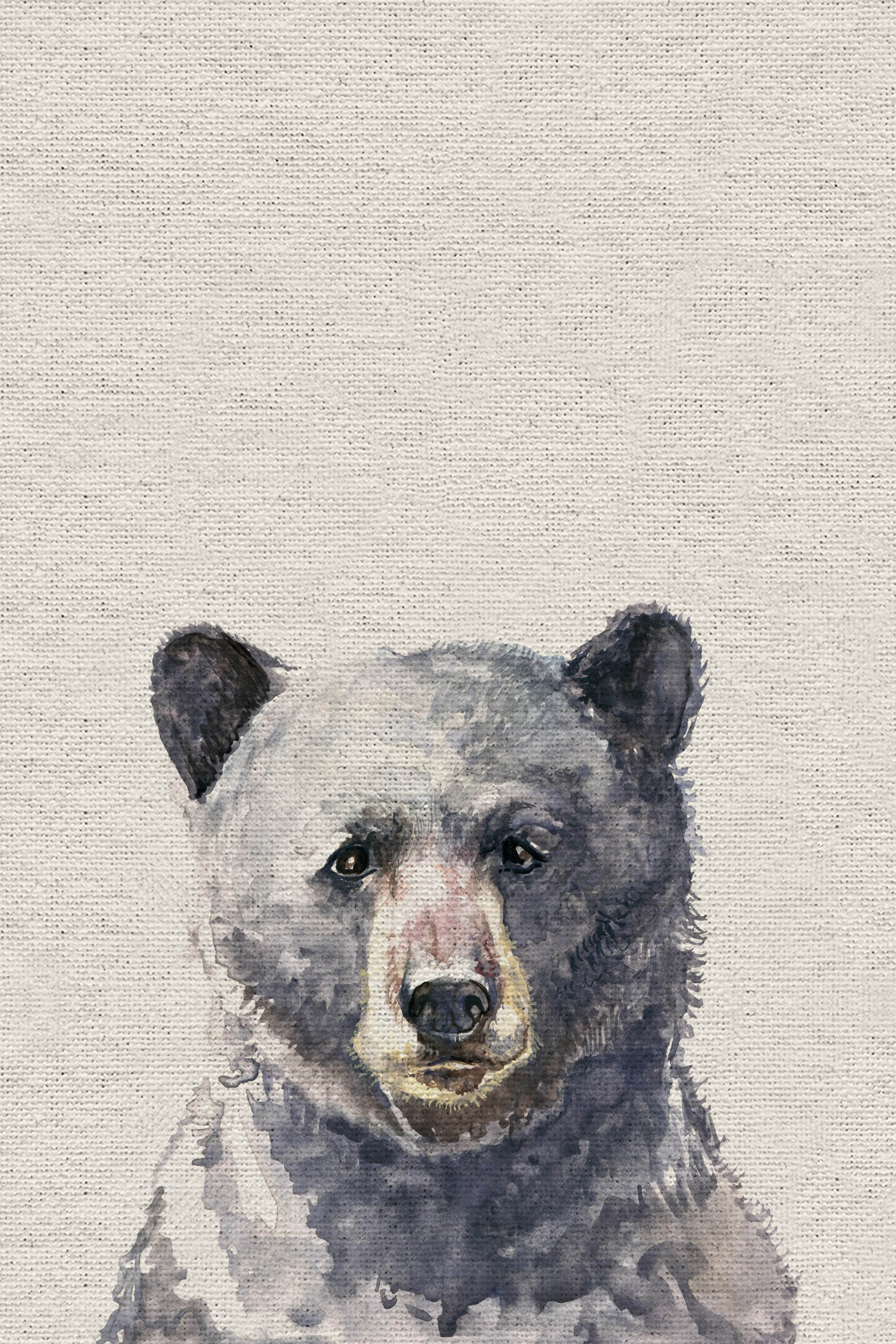 Grumpy Big Bear Painting Print on Wrapped Canvas