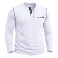 thumbnail image 2 of ZyeKqe Mens Long Sleeve Tops Knitted Button Front Crewneck Casual Lightweight Comfy Workout Athletic Shirts with Pocket, 2 of 6