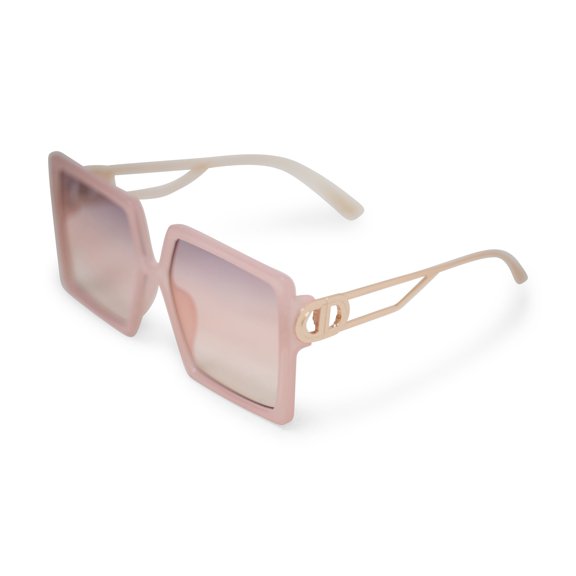 Mauve Tinted Oversized Frame Sunglasses