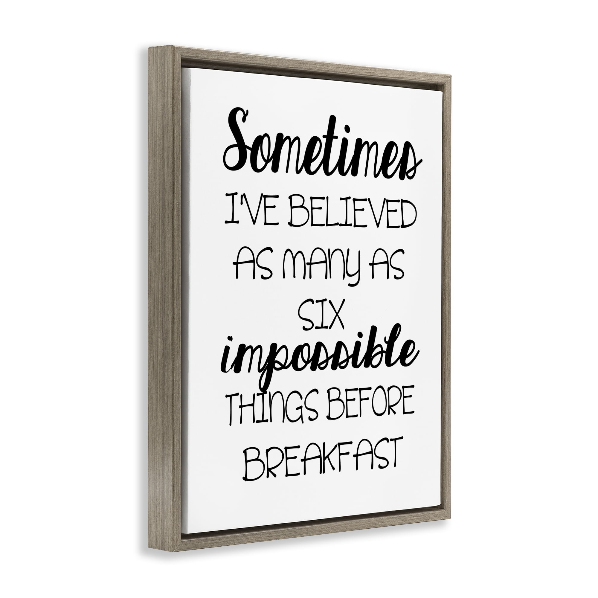 Stupell Industries Six Things Story Quote Text & Numbers Painting Brown Floater Framed Canvas Art Print Wall Art, 17 x 21