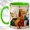 Green, variant on Royal Dog Trio Coffee Mug, Playful Pet Mug, Ceramic 11 oz