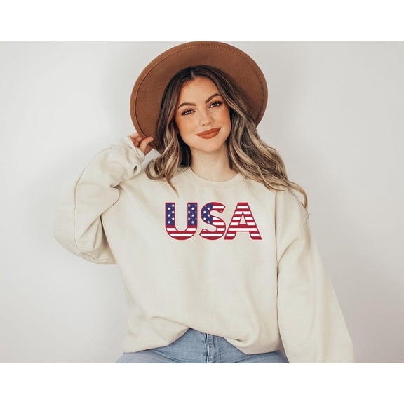Usa Sweatshirt, Womens Usa Crewneck Sweatshirt, Usa Shirt, America Sweatshirt,4Th Of July Sweatshirt, Patriotic Sweatshirt,4Th Of July S, Full size S-5XL