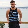 thumbnail image 6 of Fotbe Navy Camouflage American Flag Pattern Men's Quick Dry Workout Tank Top Gym Muscle Tee Fitness Bodybuilding Sleeveless T Shirt Breathable Workout Shirt-X-Large, 6 of 9