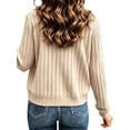 thumbnail image 2 of Vmvidoty Women's Lightweight Ribbed Knit Zip-Up Jacket, Beige, m, 2 of 8