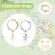 thumbnail image 5 of Juego de anillos de acero inoxidable, anillos ajustables para nudillos, anillo con forma de estrella, luna y rayo, anillos abiertos, color dorado y acero inoxidable., 5 of 7