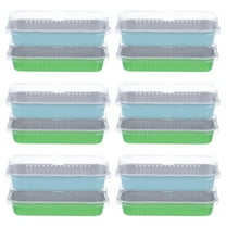 Minkissy Rectangular Aluminum Foil Containers with Lids for Food Storage 20 Sets Disposable Bakeware Pans