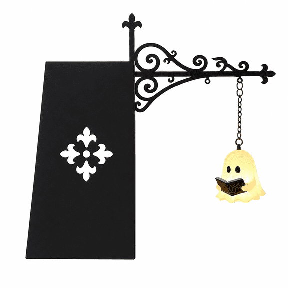 Ghost Bookshelf Decorative Light, Cute Desktop Reading Lamp for Shelf Bookcase Nook ,Warm Glow Hanging Insert for Halloween Study Room Decor