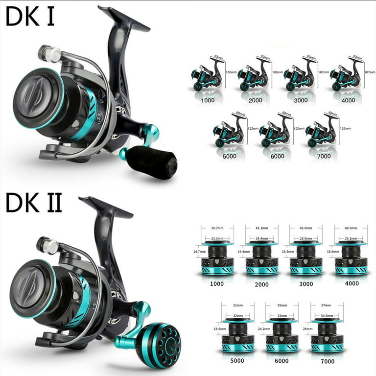 High Speed 5.2:1 Gear Ratio DK 1000-7000 Angling Supplies Luya Accessories Fishing  Reel Baitcasting Reels Drag Fish Wheels DK 1000 
