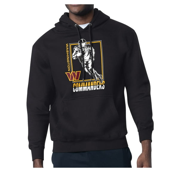 Men's Starter Black Washington Commanders Player Grid Pullover Hoodie