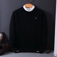 thumbnail image 1 of Suéter de lana para hombre, ropa de otoño e invierno, suéter de cachemira de visón, jersey de punto de grano de arroz de color sólido, talla grande, holgado, informal, 1 of 5