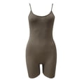 thumbnail image 5 of One Piece Jumpsuits for Women Casual Yoga Ribbed Spaghetti Straps Sleeveless Workout Outwear,Grey,L, 5 of 5