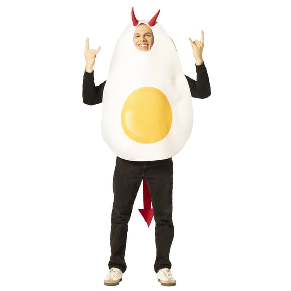 Imposta Costumes Deviled Egg with Horns Halloween Costume, White, Red, Men and Women, One Size Fits Most, 30190-OS