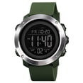 thumbnail image 4 of Waterproof 50M Dual Time Sports Watch with Stainless Steel & ABS Case, PU Strap, Electronic Movement, Stopwatch, Luminous, Date/Week Display, Alarm, Countdown, 46mm Resin Mirror Dial - 51g Net, 4 of 6