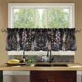thumbnail image 4 of Yayeee Kitchen Curtains Tier Set of 2 Light Filtering 57"x24" Over Sink Window Panels, Dark Flowers Pattern, 4 of 7