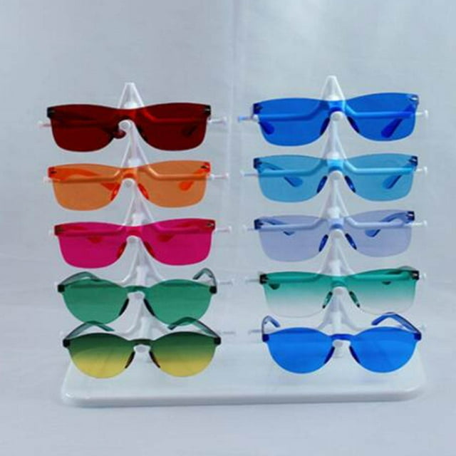 Langgg 10 Pairs Sunglasses Display Frame Rack Display Counter Rack Eyeglass Glasses Stand sunglass eyeglass display stand Holder White