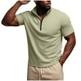 thumbnail image 5 of LpwkSSA Men Casual Round Neck Printing Pullover Fitness Sports Shorts Sleeves T Shirt Blouse Green L, 5 of 6