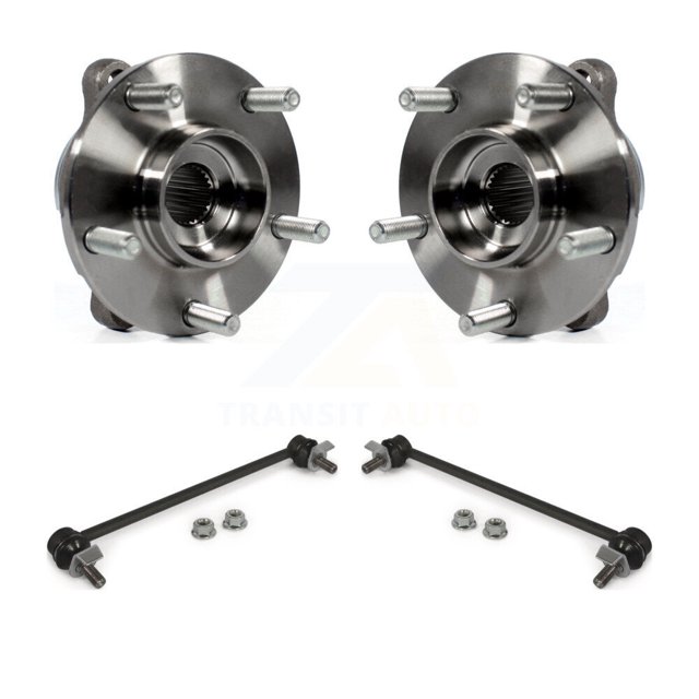 Transit Auto Front Hub Bearing Assembly and Link Kit for Car 2003-2008 INFINITI FX35 FX45 - Left Right Side (Driver Passenger) K77-100310