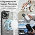 thumbnail image 4 of Magnetic Case  for iPhone 12 Pro Max Glitter Case Luxury Plating Love Heart Compatible with MagSafe Clear Case with Camera Protector Protection Shockproof Cover for Women Girls-Black, 4 of 12