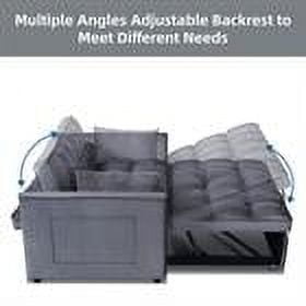 Demi Bonn Convertible Sofa Bed, 3-in-1 Velvet Sleeper Sofa Couch with Pullout Bed, Sectional Sofa with Side Pockets and Adjustable Backrest for Living Room, Gray