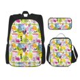 thumbnail image 1 of Bingfone Tropical Pineapples for Backpack Lunch Bag Pencil Case Set, Large Capacity School Backpack Combination Three-piece Set, Unisex, 1 of 6