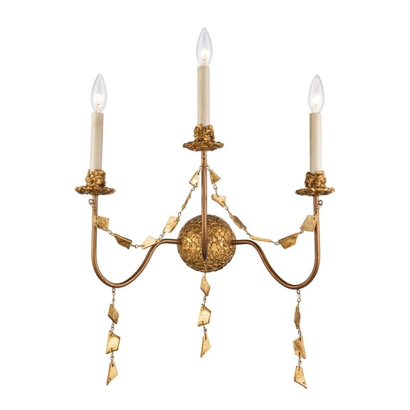 Lucas McKearn Mosaic 3-light Traditional Metal Wall Sconce in Gold Leaf