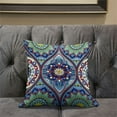 thumbnail image 5 of Bohemian Mandala Vector Indoor/Outdoor Pillow in Blue Pink White Yellow 18x18, 5 of 5