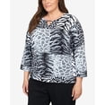 thumbnail image 6 of Alfred Dunner Womens Plus-Size Split Neck Animal Patch Top, 6 of 6