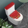 thumbnail image 2 of HELLHERO Christmas Reindeer Pattern Toilet Covers Set Machine Washable for Gift Easy Care Round Toilet Lid Dust Cover, 2 of 8