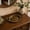 Brown L, variant on Vintage Wrought Iron Tray 8x6 Inch, Antique Rustic Hammered Oblong Serving Platter with Scroll Handles, Photography Prop for Home Decor, Brown