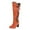 Orange, variant on jsaierl Faux Suede Knee High Cowboy Boots for Women Fashion Furry Warm Tall Boot Snow Winter Western Cowgirl Boots Wide Calf Round Toe High Chunky Heel Booties