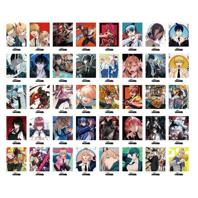 Lomo Cards Chainsaws Mans Anime Greeting, paquete de 40 unidades