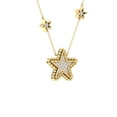 thumbnail image 3 of Araiya Fine Jewelry 14K Yellow Gold Lab-Grown Diamond Three Star Pendant for Women with Gold Plated Silver Cable Chain Necklace (1/10 cttw, VS1 Clarity, D-F Color) 18inch, 3 of 4
