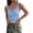 Blue, variant on Tank Top for Women Ribbed Knit Quarter Button Sleeveless Square Neck Basic Tight Workout Tees Shirts