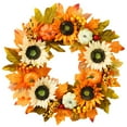 thumbnail image 2 of Easter Decorations Kokovifyves Wreath Simulation Maple Leaf Sunflower Door Hanging Rattan Wreath Home Decoration, 2 of 8