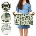 thumbnail image 5 of Yayeee Foldable Storage Basket for Shelves with Handles Set of 2 Waterproof Cloth Bins, Green Geometric, 5 of 7