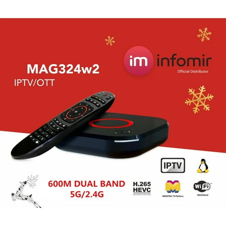 2019 Model MAG 324w2/325w2 from Infomir Linux IPTV/OTT /HEVC BOX Media Streamer IPTV BOX 4K 3D Dual band 2.4G/5G 600M (Best Network Media Player 2019)