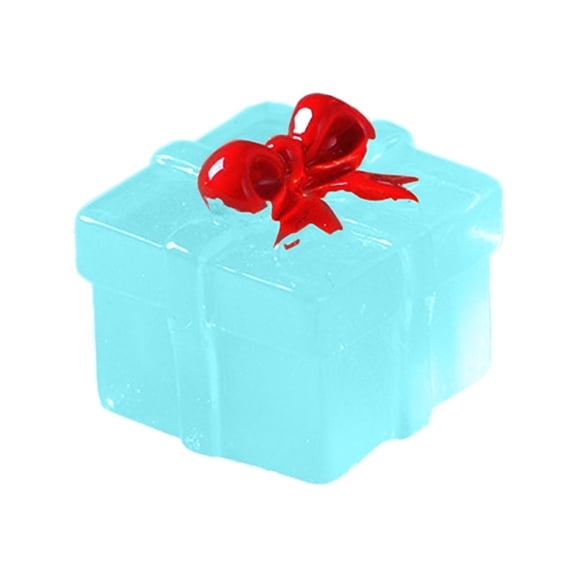 Wovilon 12pcs Christmas New Luminous Mini Gift Box Micro Small Ornaments Transparent Gift Box DIY Small Accessories