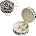 thumbnail image 3 of Estuche de viaje pequeño para joyas, mini joyero de viaje redondo para mujeres y niñas, regalos para hombres, mujeres y niñas, regalos de Pascua (leopardo), 3 of 5