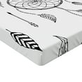 thumbnail image 2 of Ambesonne Black White Fitted Sheet, Folk Feathers Arrow, Full Size, Black White, 2 of 3