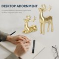 thumbnail image 6 of Toyandona Golden Resin Deer Figurine Xmas Home Decor for Desktop and Bookshelf 2Pcs, 6 of 8