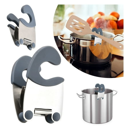 

Kitchen Gadget Stainless Steel Pot Side Clip Cookware Side Clip Rest Holder