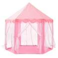 thumbnail image 3 of Tienda de juegos con castillo de princesa, fácil de instalar, tienda plegable portátil para niños, hexagonal de juguete para fiesta en Rosa, 3 of 8