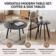 thumbnail image 4 of 2-Piece Round Nesting Coffee Table Set – Modern Black Metal Side & End Tables, Space-Saving Accent Table for Living Room, Bedroom, Balcony, Patio, Indoor & Outdoor Use, 4 of 9