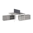 thumbnail image 2 of Hustle 2 Person Desk with Low Storage Cabinet in Platinum Gray - Engineered Wood, 2 of 9