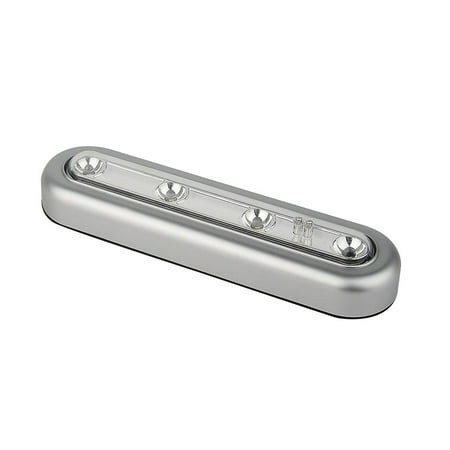 

HOMEMAXS 4 LED Touch Control Touch Tap Light Battery Cupboard Lights With Pads White Light No Battery Included(Silver)