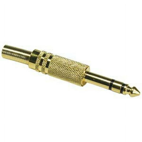 ACCL 1/4" Stereo Plug Gold Plated w/Spring Strain Release, 1 Pack