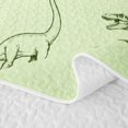 thumbnail image 5 of Feelyou Pale Green Vintage Dinosaur Twin Quilt Set for Boys Girls, Cartoon Animal Twin Coverlet Set, Green, 2 Pieces, 5 of 7