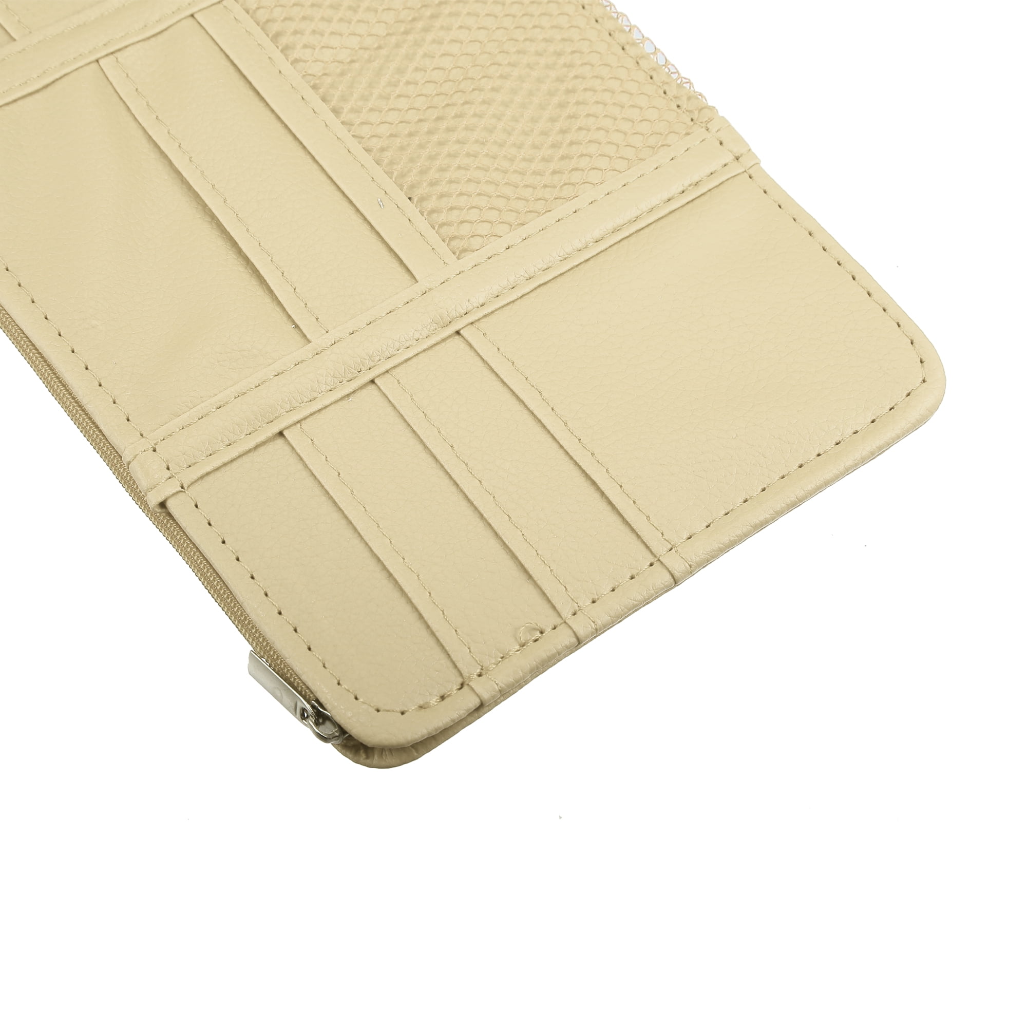 Unique Bargains Car Sun Visor Organizer Auto Interior Accessories Sunglass Holder Beige