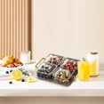 thumbnail image 5 of Elapind Divided Serving Tray with Lid, Removable Divided Platter Snack Box, Food Storage Charcuterie Containers with 4 Compartments for Party, Veggies, Snack, Fruit,Candy, Cracker, Chip,Clear, 5 of 7