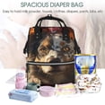 thumbnail image 5 of Pofeuu Flower Crown Dog Print Diaper Bag Backpack, Multifunction Travel Pack Maternity Baby Changing Bags, Large Capacity, Waterproof, 5 of 6